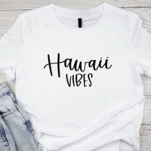 🌺  Embrace the "Hawaii Vibes" with Our Minimalist Custom Tees - Picture 1 of 1